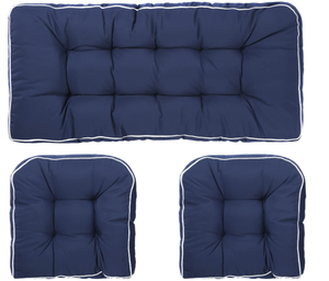 lot 428 image: Outdoor 3 Piece Settee Cushion Set, Patio Wicker Cushions 1 Loveseat Cushion & 2 U-Shape Cushion