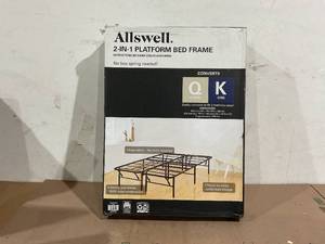 lot 88 image: Queen Bed Frame Metal Platform Bed Frame Mattress Foundation