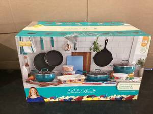 lot 299 image: 12PCS The Pioneer Woman Frontier Speckle Aluminum Cookware Set