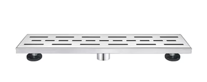 lot 468 image: ELEGANTE DRAIN COLLECTION Slot Pattern Cover 3.31-in x 24-in Stainless Steel Linear Shower Drain