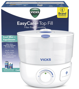 lot 577 image: PUR Vicks EasyCare Top Fill Filter-Free Cool Mist Humidifier, Small RoomFor Vapors 2 Ways Works with Vicks VapoPads and VapoSteam, White