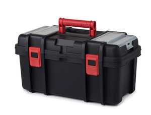 lot 579 image: Hyper Tough 19-inch Toolbox, Plastic Tool and Hardware Storage, Black
