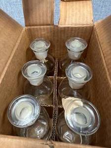 lot 42 image: 6 - Wheaton 250ml Bottles With Flat Head Stopper 8oz.
