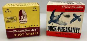lot 6 image: Vintage Misc. Shotgun Shell Boxes Including Hiawatha & More