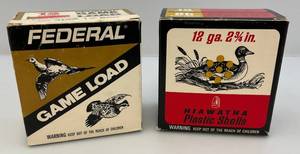 lot 8 image: Vintage Misc. Shotgun Shell Boxes Including Hiawatha & More