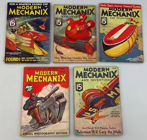lot 21 image: Vintage 1930s Modern Mechanix Magazines