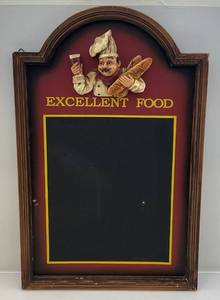lot 87 image: Vintage Excellent Food Menu Chalkboard 17 x 27