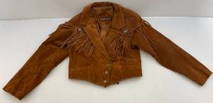 lot 112 image: Vintage Rock Creek Fringed Suede Cowboy Jacket Size (S)