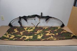 lot 3 image: Vintage Fred Bear Whitetail RH Compound Bow with Soft Case and Release