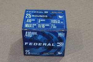 lot 154 image: 25 Federal .410 Bore 3 7-12 Shot Shotshells