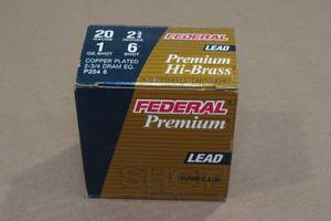 lot 159 image: 25 Federal 20 Gauge 2-34 6 Lead Shot Shotshells