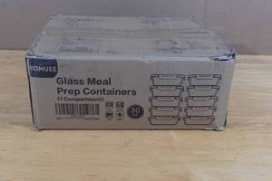 lot 7 image: Komuee 10-Pack 860ml Glass Food Storage Containers