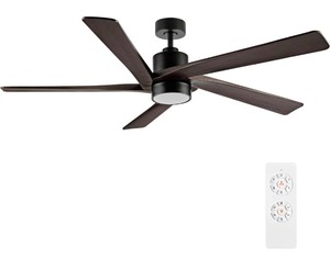 lot 41 image: Wingbo 54 DC Ceiling Fan with Light and Remote -Walnut