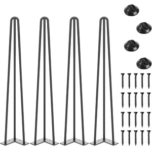 lot 121 image: Set of Four 28 Hairpin Table Legs -Black