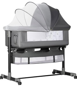 lot 139 image: Yadaque Easy To Fold Portable Baby Bassinet -Dark Gray