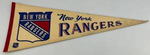 lot 68 image: Vintage NHL New York Rangers Pennant 11 12 x 30