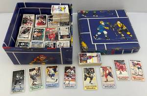 lot 88 image: Vintage Handmade Hockey Card Box With Misc. Hockey Cards