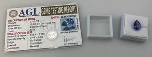 lot 109 image: AGL Labs Natural Sapphire 3.70 CT With COA Card (LAB CREATED)