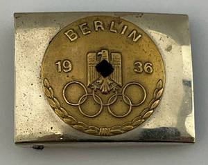 lot 140 image: (VERY RARE) 1936 BERLIN Olympics Belt Buckle