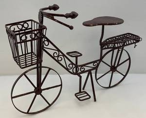 lot 163 image: Small Metal Ornate Bicycle Planter