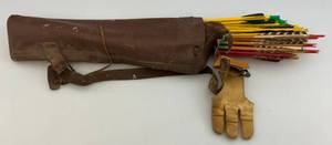 lot 164 image: Vintage Quiver With Wooden Arrows