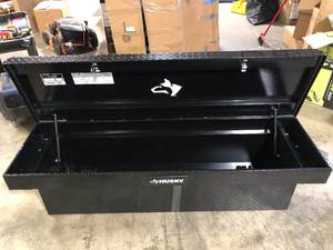 Husky 71.36 in. Matte Black Aluminum Full Size Crossbed Truck Tool Box Customer Returns See Pictures