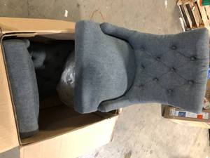StyleWell Bakerford Charcoal Gray Upholstered Dining Chair with Tufted Back (Set of 2) Customer Returns See Pictures