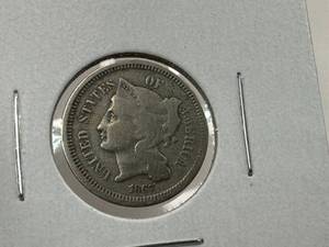 Lot of 4 Nickel 3 Cent Pieces