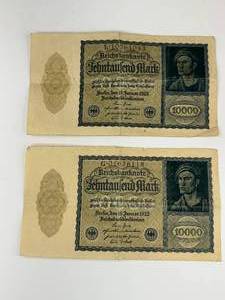 Lot of two Series 1922 10,000 ReichMark
