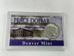 1923 Peace Dollar in frame
