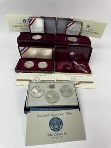 1984 & 1988 Olympic Proof Silver Dollar Coin  Sets Lot