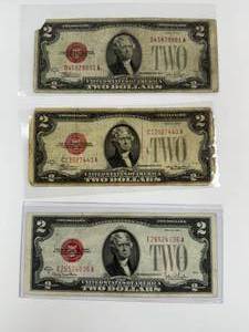 Lot of Red Seal $2 bills