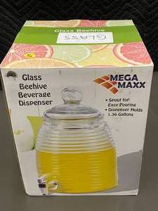 lot 312 image: Mega Maxx Glass Beehive Beverage Dispenser - 1.36 Gallons