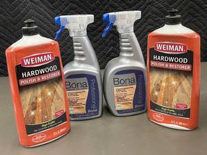 lot 314 image: Weiman Hardwood Polish and Bona Professional Floor Cleaner Lot