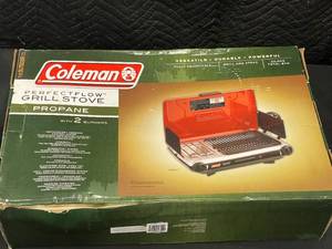 lot 19 image: Coleman PerfectFlow Propane Grill Stove with 2 Burners