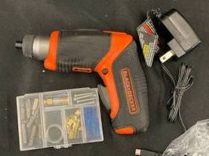 lot 41 image: BlackDecker Cordless Screwdriver with Accessories - Model BDCS40BI