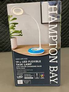lot 60 image: Hampton Bay 19 in LED Flexible Task Lamp with Color Changing Base