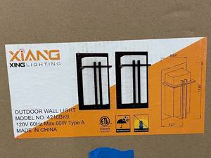 lot 61 image: Xiang Xing Outdoor Wall Light - Model No. 4216BK9