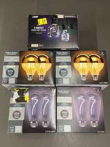 lot 107 image: Mixed Lot of Better Homes & Gardens LED Vintage Style Light Bulbs and Feit Electric String Light Strand