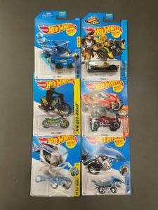lot 140 image: Hot Wheels Lot of 8 New in Package Assorted Cars and Motorcycles