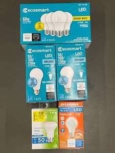 lot 174 image: Lot of Assorted LED Light Bulbs - Ecosmart & Sylvania