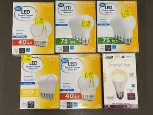 lot 176 image: Lot of Various Great Value & Feit Electric LED Light Bulbs