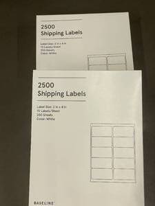 lot 303 image: Baseline 2500 Shipping Labels 2 Boxes 2 x 4 Inches - White