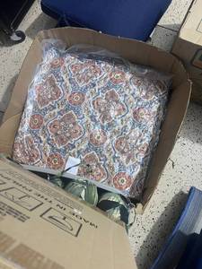 (Qty 2) Brand New Arden Selections Outdoor Seat Cushion 21 x 21, Global Vintage Medallion