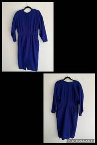 Vintage Cobalt Blue Wool Dress
