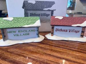 Collection Dept 56 Heritage Village, New England & Dickens Village Signs