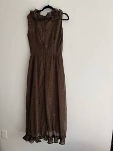 Vintage 1960s Brown and White Polkadot Dress