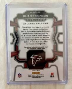 2023 Panini Prizm Football Bijan Robbinson Green Rookie Gear Patch