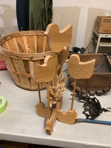 Planter, sprinkler, rake, containers, weeder and basket