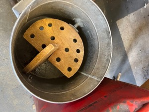 Gas can, butter churn